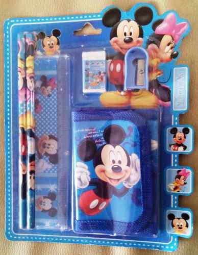 Mickey Mouse Escolar Billetera Regla Sacapunta Borra Lapices