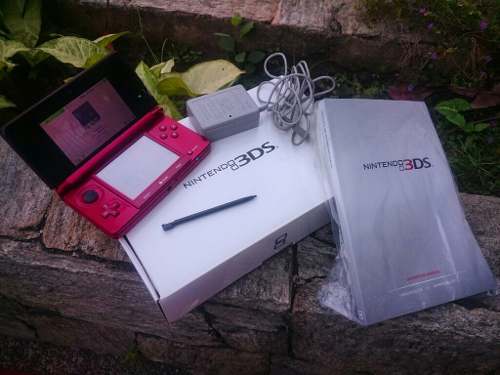 Nintendo 3ds Original Rojo Caja Manual Cargador Lapiz Cambio