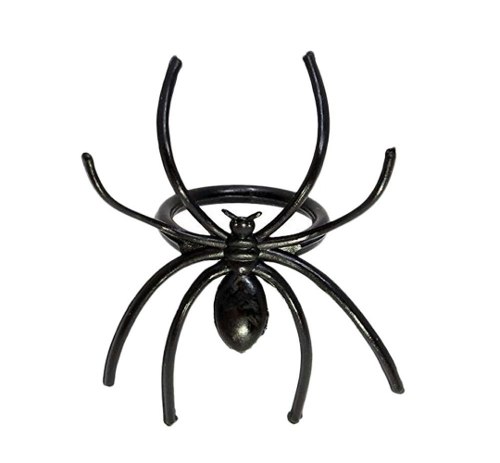 Set De 6 Anillo De Arañas Plasticas Color Negro Unisex