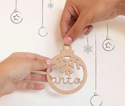 Bamabalinas Personalizadas Mdf Decoración Navideña