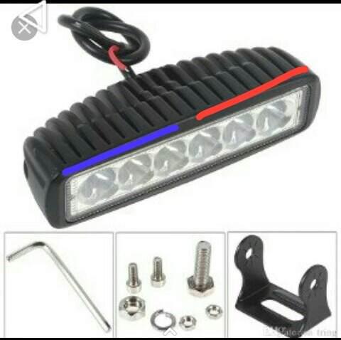 Faro Led Lineal 18w Policial Azul Y Rojo