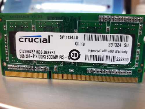 Memoria Ram Ddr3 2gb Para Laptop Crucial Nuevas