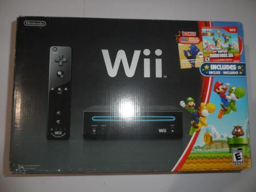 Consola Nintendo Wii Negro + 2 Juegos + Control Y Nunchuk.