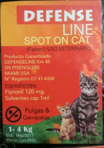 Pipetas Defense Line Gatos Importado Usa Pulgas Y Garrapatas