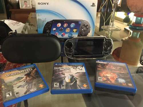 Ps Vita Con 4 Juegos Y 2 Forros Protectores