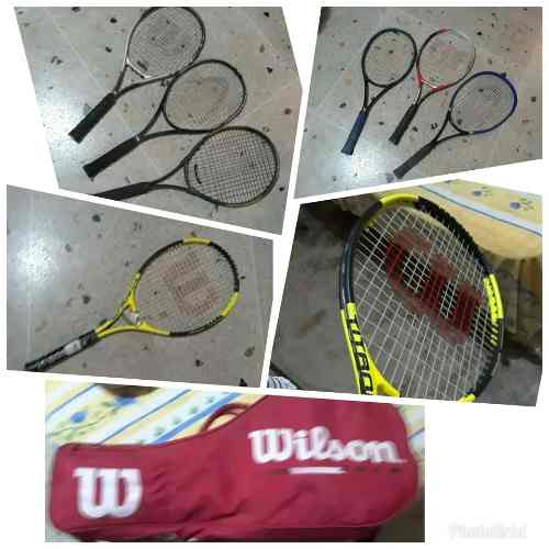 Bolso Wilson De Tennis + 7 Raquetas (1 Nueva)