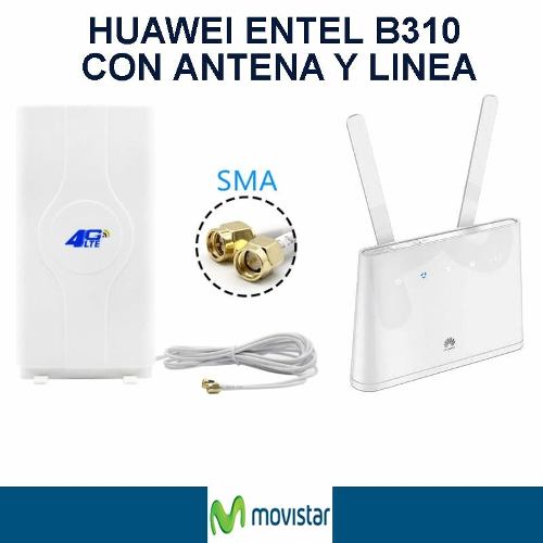 Entel B310 Con Antena 88dbi Mimo Sma Y Linea Movistar