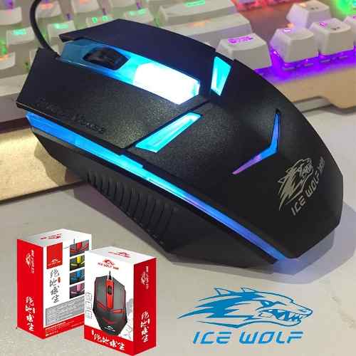 Mouse Optico Usb Multiluces Game Ice Wolf  Dpi Calidad