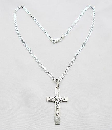 Cadena 45 Cms Plata Italy + Cristo De Plata 925