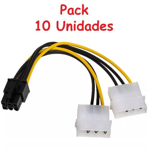 Cable Adaptador Molex A Pci-e De 6 Pin Fuente Poder Pack 10