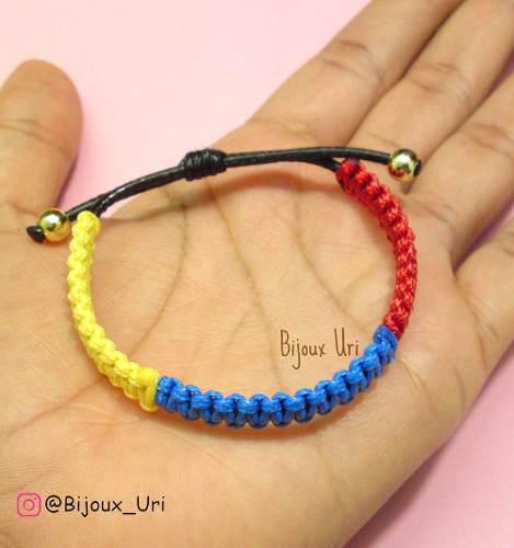 P-51 Pulsera Macrame Tricolor Venezuela Bisutería