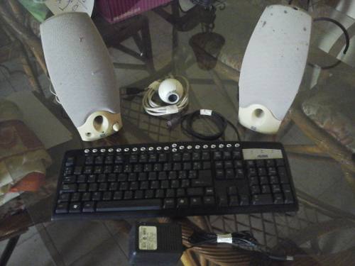 Combo Para Pc Teclado Camara Mouse Cornetas Pc 10 Green