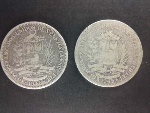 Moneda 2 Bolivares Plata  Lei 835