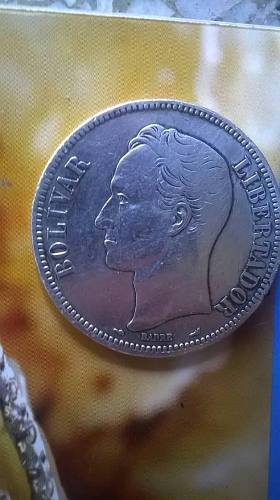 Moneda Antigua De Plata (fuerte) Venezolana