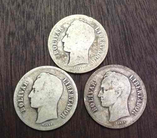 Monedas De 2 Bolívares De Plata De 