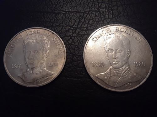 Monedas Simon Bolivar Y Antonio J Sucre 