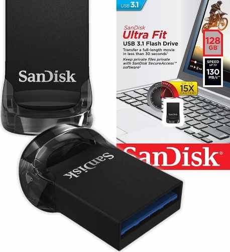 Pendrive Memoria Mini Sandisk 128gb 200mb/s Fit Usb 3.1