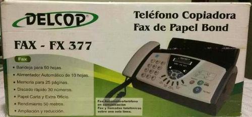 Nuevo 15green.delcop Tlf Copiadora Fax De Papel Bond Fx-377