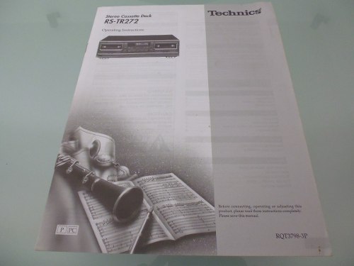 Technics / Rs-tr272 / Manual De Operaciones / Cassette Deck