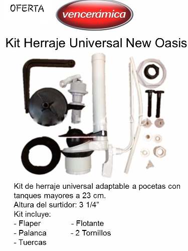 Herraje New Oasis Venceramica Original Para Poceta Universal