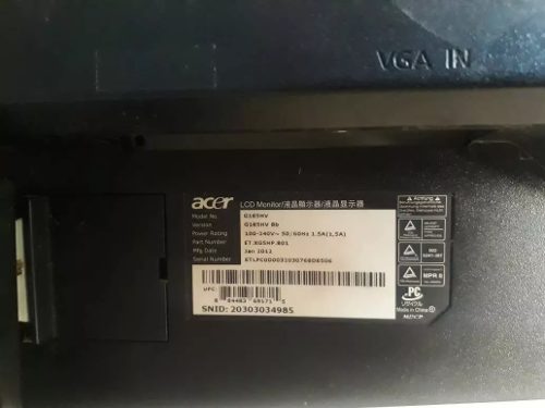 Monitor Lcd De 18.5, Acer G185hv