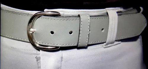 Cinturon De Cuero Gris De 40mm.para Softbol/ Beisbol