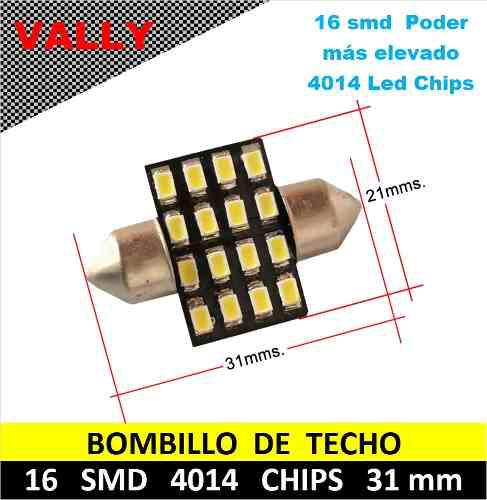 Bombillo Led Techo Sofito 16 Smd 4014 X 31mm Luz Blanca Und