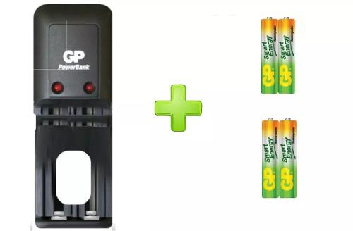 Cargador Gp Para Pilas Aa/aaa + 4 Baterias Aaa 400 Mah P113