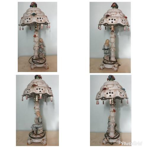 Lámpara De Porcelana Capodimonte