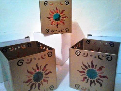 Trio De Candelabros New Age/sun & Moon(cuadrados) 25mil