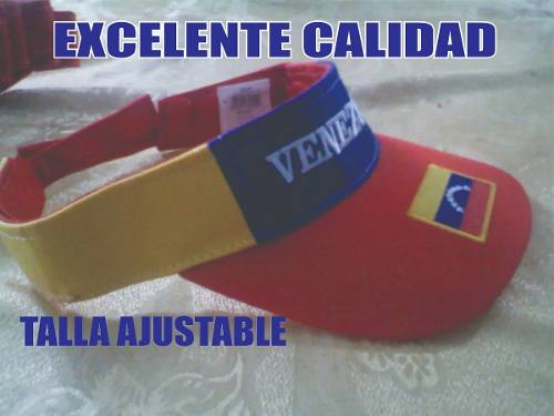 Visera Tricolor Venezuela Bordado De La Bandera (tela Drill)