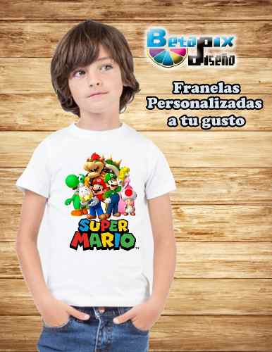 Franelas Mario Bros Personalizadas Sublimadas