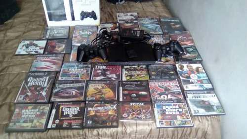 Ps2 Con Mas De 30 Juegos Y Su Caja