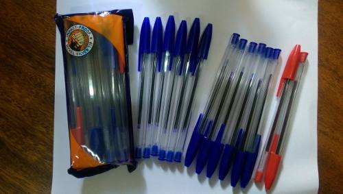 Bolígrafos Azul 12 Unid Y 2 Unid Rojos Gratis