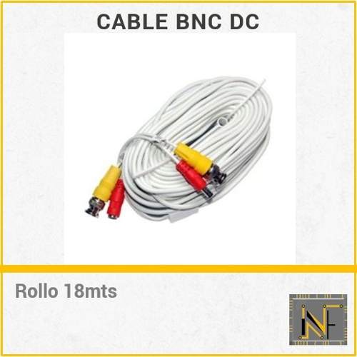 Cable Bnc Dc Camara Video Corriente Ahd 18 Mts