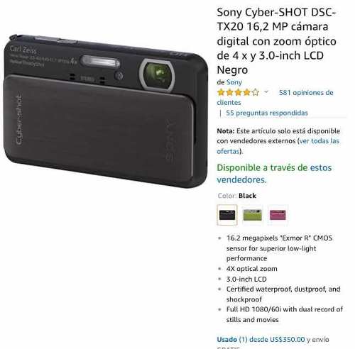 Camara Sony Dsc -tx20 Solo Se Uso Un Día