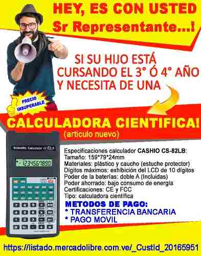 Calculadora Cashio Cs-82bl Cientifica