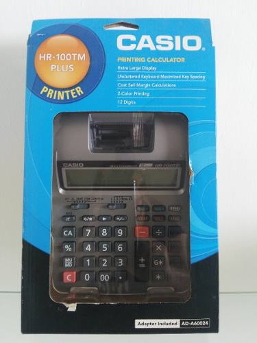 Calculadora Sumadora Casio Hr-100tm 12 Dig Con Adaptador