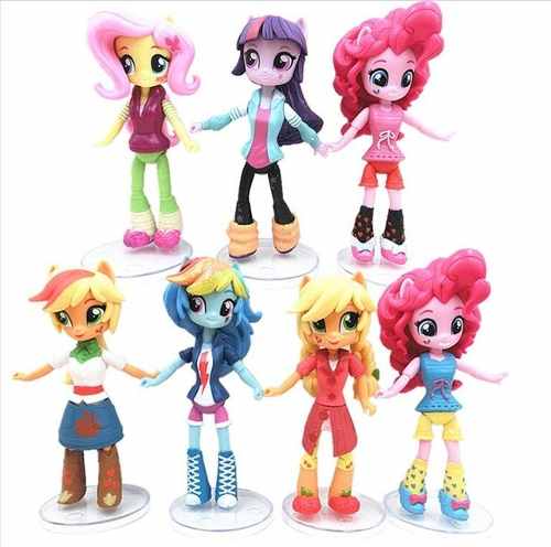 Set 7 Figuras Ponny Rainbow Dash Girls Pony Coleccion 15cm