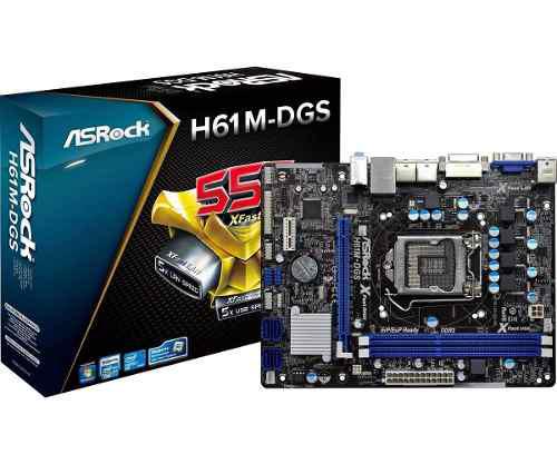 Tarjeta Madre Asrock H61m-dgs Lga 1155 Ddr3 I3 I5 I7