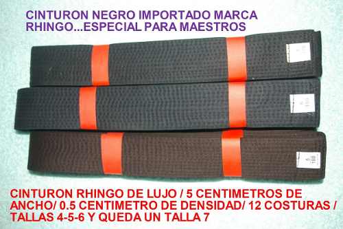 Cinturon Negro Importado Rhingo-de Lujo-tallas 4-5-6