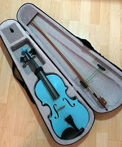 Violin 3/4 Kreiser Equipado Color Azul Turquesa