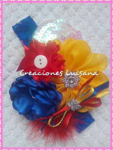 Cintillo Con Elastico Venezuela Lazos Decorados Niñas Bebes