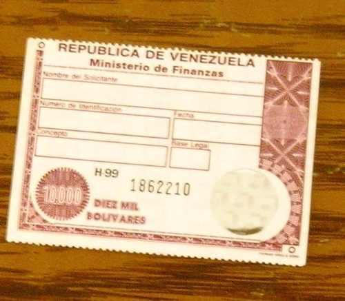 Timbres Fiscales De Venezuela Para Colección