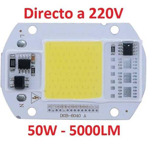 Led 50w Chip Cob Directo 220v Repuesto Faro Reflector