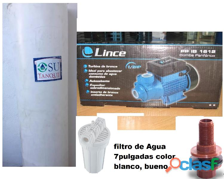 Tanque agua540lts+bomba lince 1/2HP+filtro 7"+accesorios