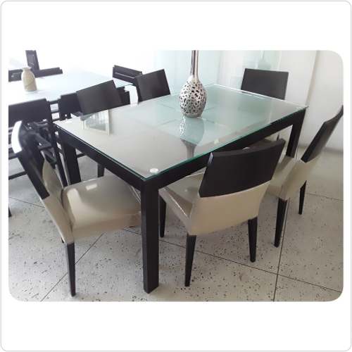 Comedor De 6 Sillas. Vidrio Seguridad 15 Mm. 6 Puestos. Lujo