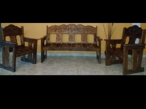 Juego De Muebles De Madera Saman Tallados Excelente Precio