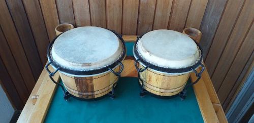 Bongo Profesional De Madera Teca Cedro Y Pino Percusión