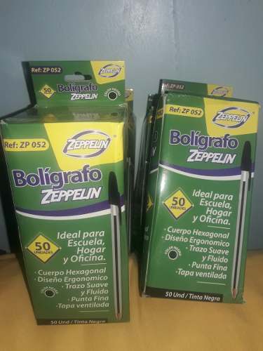 Boligrafo Zeppelin 052 Punta Media Color Negro Caja De 50